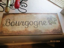 Bourgogne Wine Sign, Wall Plaque From Bed Bath & Beyond 20” Long