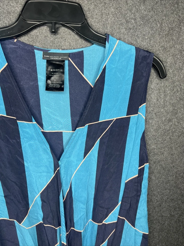 Traje de baño Marc By Marc Jacob’s para mujer pequeño 100 % seda con cinturón mameluco rayas Foto 4 de 4