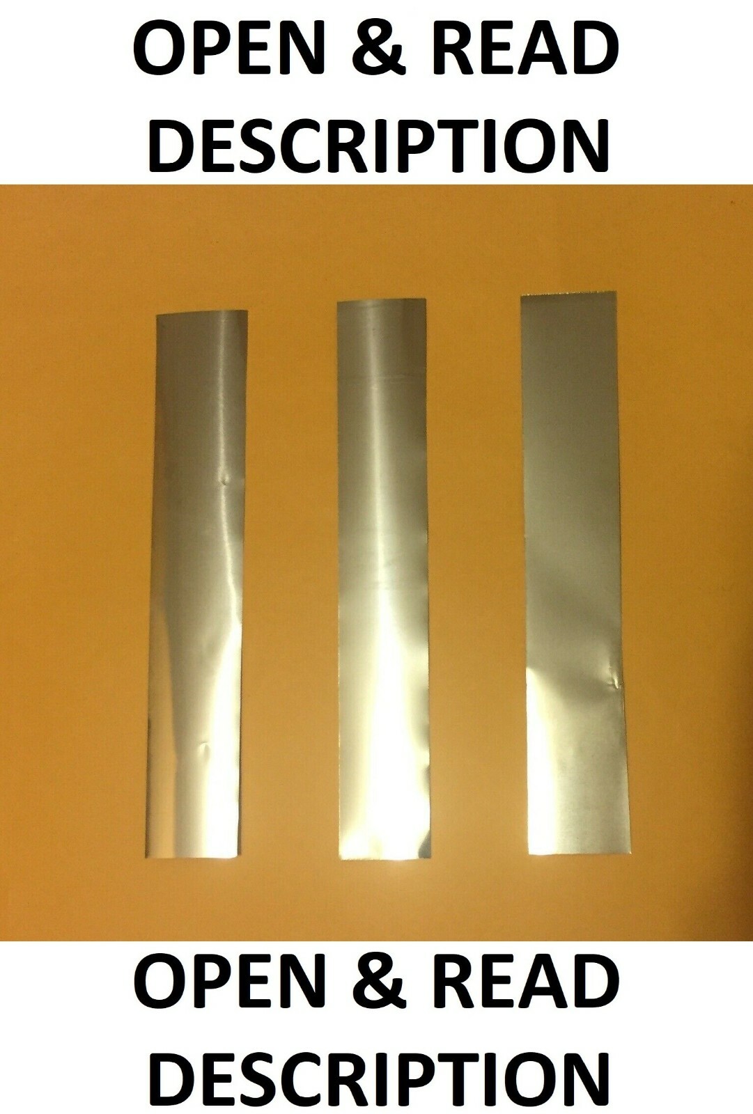 (OPEN DESCRIPTION) Stainless Steel .001, 0015, & .002 Shim Stock For