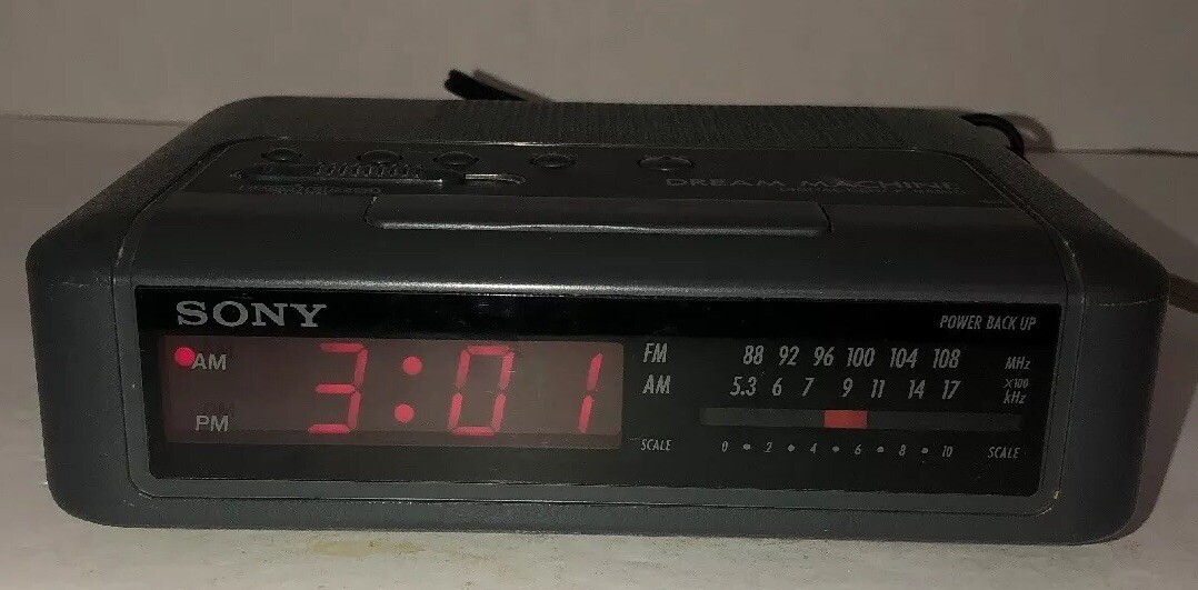 Vintage SONY Dream Machine Digital Clock Radio ICF-C240 Dark Gray