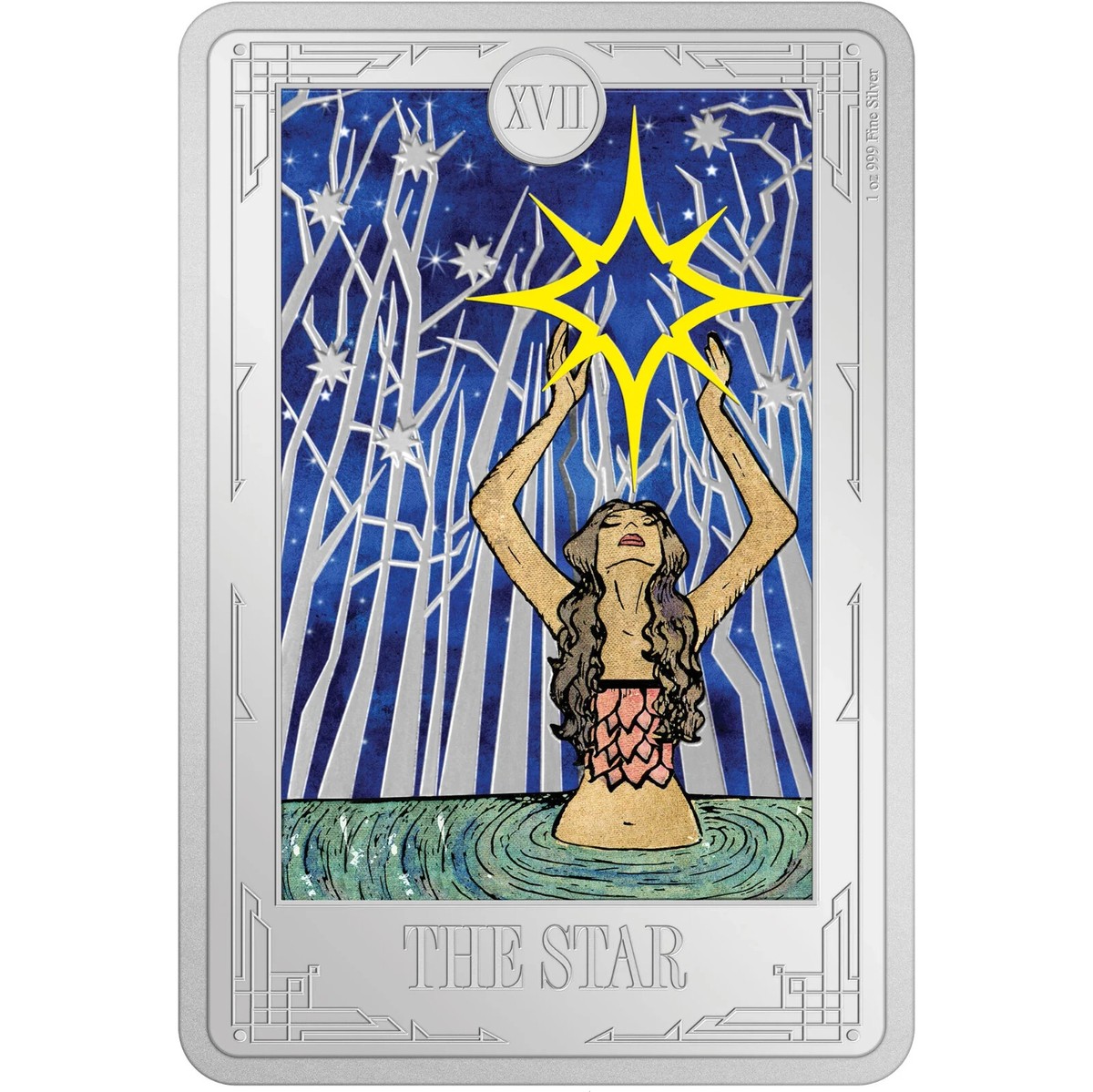 2024 ニウエ　XVII スター　タロット銀貨　1オンス　　プルーフ 2024 Niue TAROT Card XVII THE STAR 1 oz .999 Silver