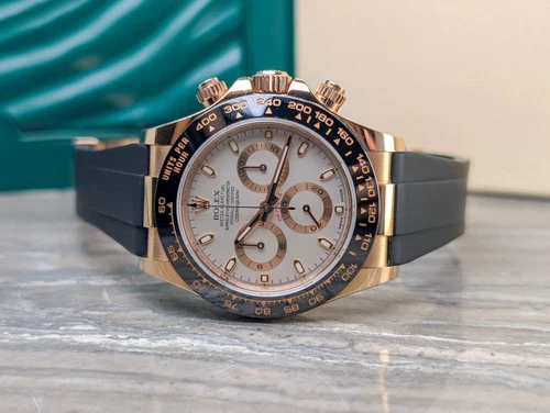 Rolex Daytona Rose Gold Ceramic Box & Paper Ivory Sundust Dial 116515LN Watch