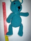 New Crochet  aqua and white teddy bear, 14".   cuddly    a — photo 4