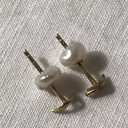 Estate Vintage 1981 9ct Gold Akoya Baroque Pearl Earrings - Picture 3 of 11