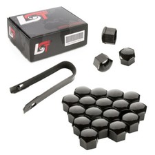 20x Abdeckkappen Radschraubenkappen Radschrauben Set schwarz 17 mm für RENAULT