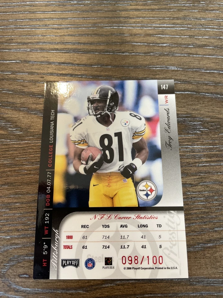 2000 Playoff Prestige - Red Spectrum #147 Troy Edwards /100 - Image 4 of 4