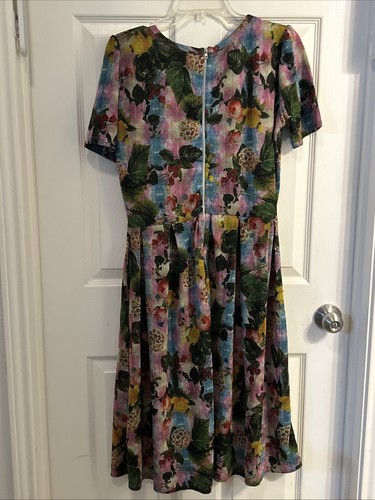 LULAROE taglia L multicolore floreale manica corta lunghezza ginocchio - Foto 5 di 6