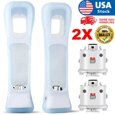 2 Pcs Motion Plus Adapter w/ Silicone Sleeve for Nintendo Wii Remote Controller