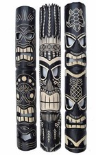 3 maschere da parete 100 cm Tiki Hawaii maschera da parete maschera in legno maschera maschere stile isola di Pasqua