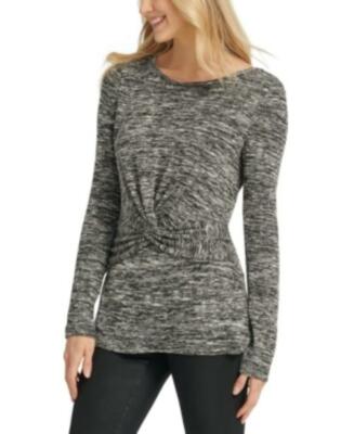 MSRP $79 Dkny Heathered Twist-Front Top Size Small