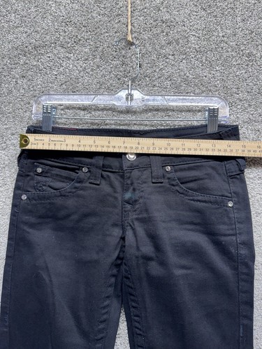 True Religion Women’s Size 26 Disco Joey Vintage Flare Black Jeans Jewels Denim - Picture 12 of 18
