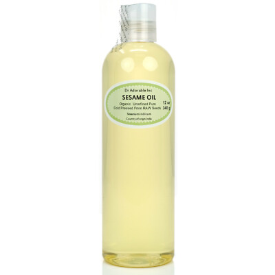 12 oz Premium UNREFINED Sesame Oil from RAW Seeds Pure Organic Cold Pressed Best