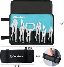 DURATECH 6PCS Locking Pliers Set C-clamp Long Nose Curved Jaw Locking Pliers USA