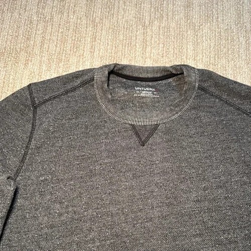 Untuckit Felpa Girocollo Grigio Uomo M Misto Cotone Pullover Casual - Foto 5 di 10