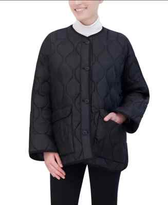 $248  Hudson Jeans Women's Onion Quilting Oversized Liner Jacket XL Black