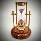 Sand Timer Hourglass Compass hourglass with wooden Base