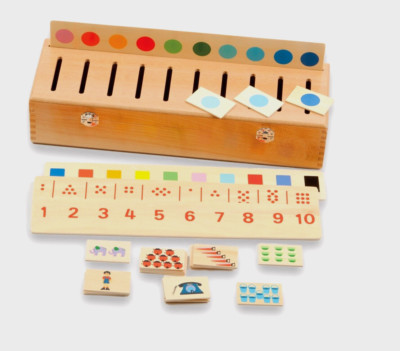 Doron Layeled Lernspielzeug Sortierkasten Vergleichen und Lernen Legespiel Holz