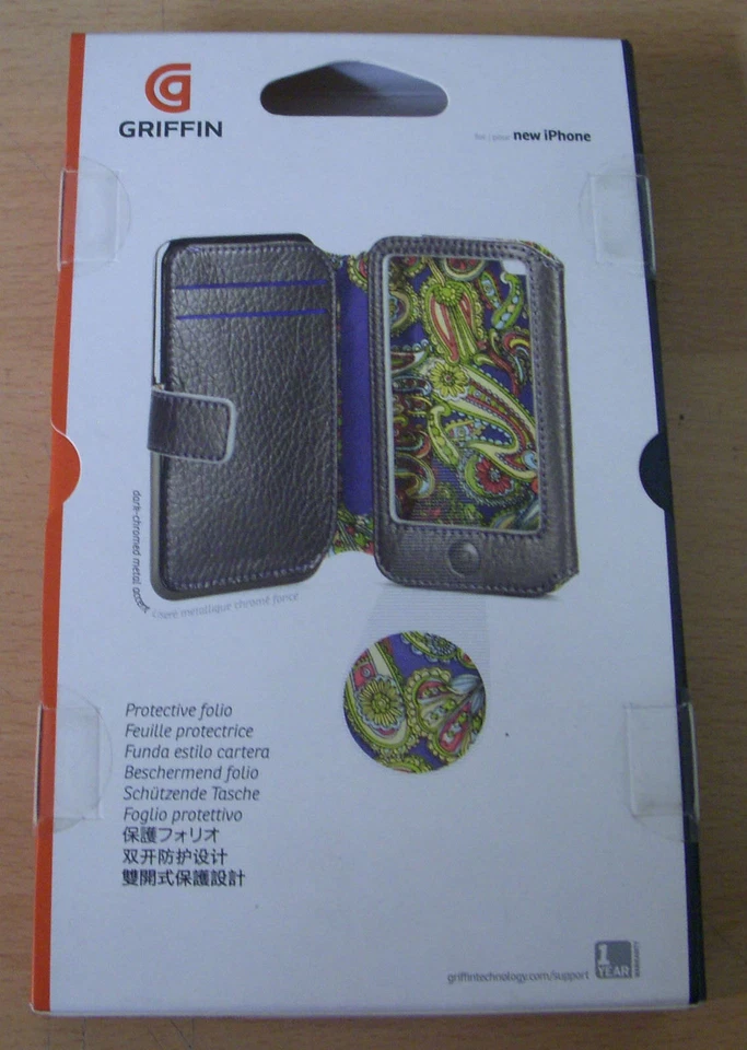 Apple iPhone Griffin Elan 4 4s Pasaporte Cuero Cartera Abatible Estuche Funda Foto 3 de 3