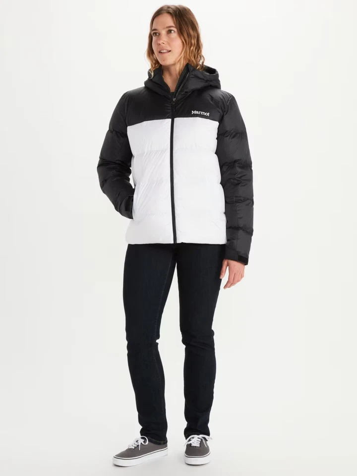 MARMOT Women's Guides Down Hoody White Black Size XS MSRP $250 - Image 3 of 3