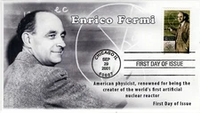 AO-3533, 2001, Enrico Fermi, First Day Cover, Add-on Cachet, Physicist, SC 3533