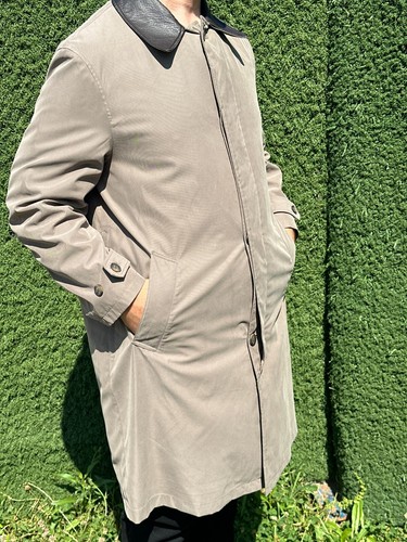 Ermenegildo Zegna Prorsum Trench Coat Leather Long Jacket Size 48 M - Picture 7 of 16