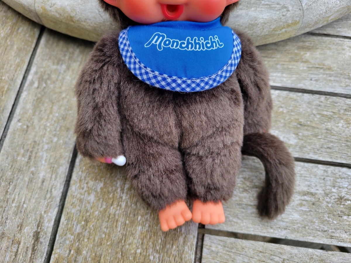 Petite Peluche Bleue Style Kiki Monchhichi – Avec Bavoir Et Bruitage – Occasion