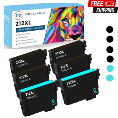 212XL T212 Ink Cartridges 1 Set(4B+2C) for Epson Workforce WF-2830 WF-2850 XP-41