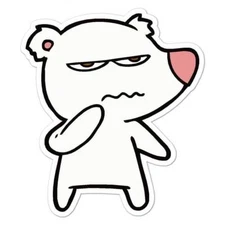 Angry Polar Bear Sticker Decal