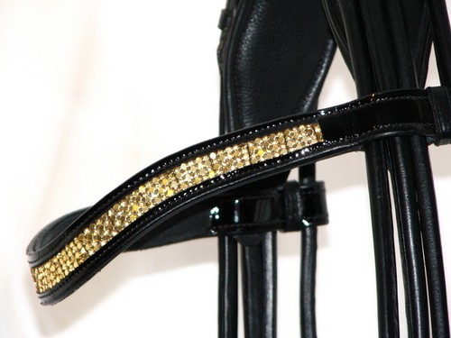 FSS GLÄNZENDE Kurve U GOLDKRISTALL BLING gerollt DOPPELKOMFORT PATENT Messingtrense - Bild 4 von 13