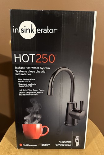 Insinkerator HOT250 Instant Hot Water Dispenser System in Matte Black Brand New - Picture 1 of 10