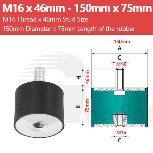 Rubber Mount Car Boat Bobbin Anti Vibration M3 M4 M6 M8 M10 - M20 Cylindrical VD - Picture 103 of 105