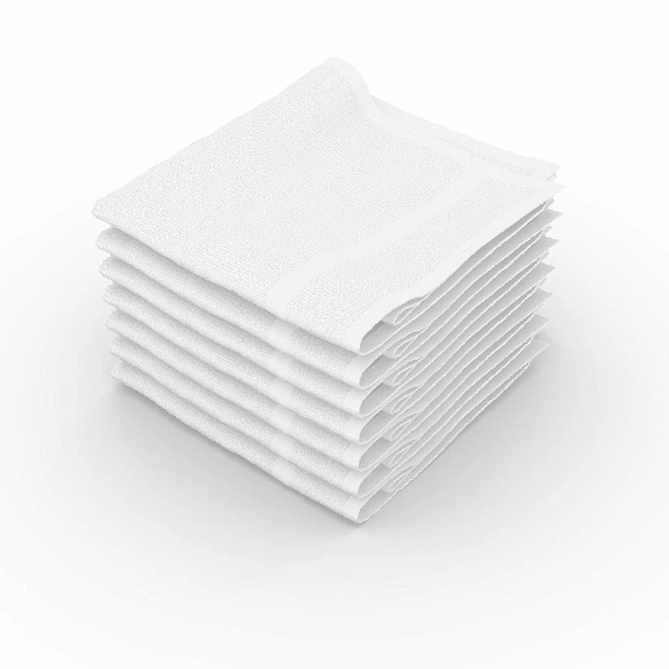 Paño de lavado 100% algodón 12x12 bebé tela suave blanco extra absorbente pack de 24 Foto 4 de 4