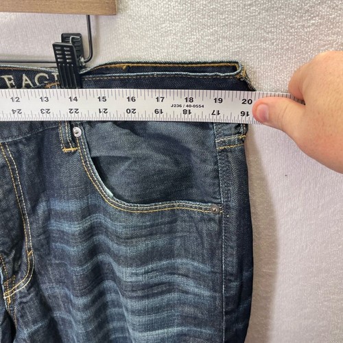 American Eagle Low Rise Bootcut Jeans Mens 38/32 Darkwash Blue Denim Comfy 2239 - Picture 5 of 10