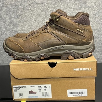 Merrell Moab Adventure 3 Boot Mens 13 Brown Leather Mesh Outdoor Hiking WP Shoe