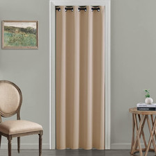 Sliding Door Curtain 42x80in Waterproof Thermal Blackout Panel Beige