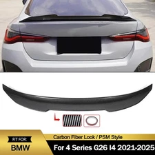 For 2021-25 BMW G26 430i Gran Coupe i4 Carbon Fiber PSM Style Rear Trunk Spoiler