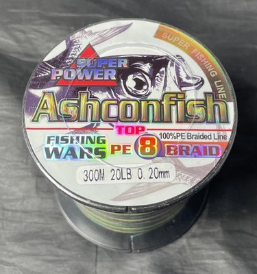 Ashconfish 8 Braid 300M 20lb 0.20mm Super Power Fishing Wars PE