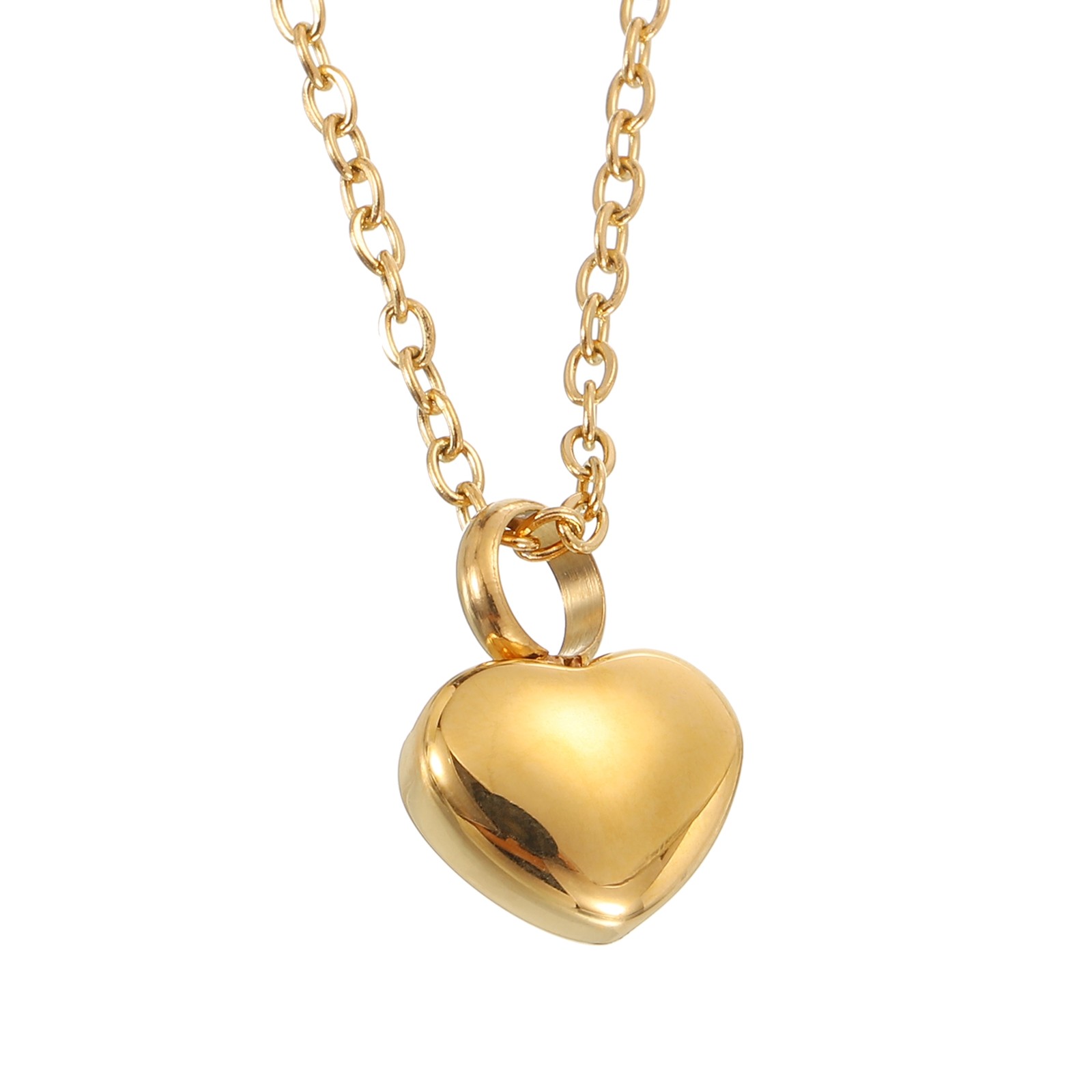 Gold Heart Cremation Necklace for Ashes - Memorial Keepsake for Family
