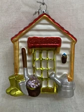 Midwest CBK Christmas Tree Ornament Garden Shed EUC 4” Tall