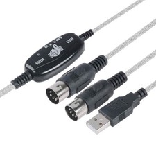 USB IN-OUT MIDI Interface Cable Converter to PC Music Keyboard Adapter Cord5KIS