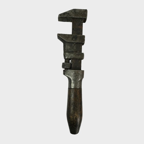 Antique Pipe Wrench Wood Handle 8.25 Inches 