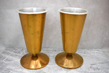 Pair of Used Bronze Flower Vases For Your Church, 10 1/2" ht. (CU741) Chalice Co