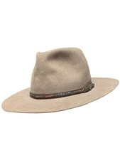 AKUBRA HAT Authentic Australian Leisure Time Size 54 FAWN Beige Pure Fur Felt