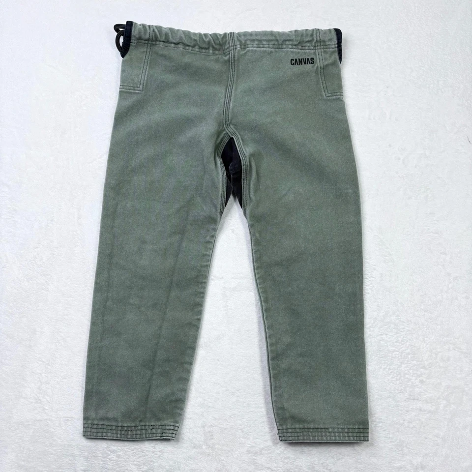 Pantalones de lona marca Jiu Jitsu para hombre C2 verde 10 onzas entrenamiento de artes marciales 30 W Foto 2 de 4