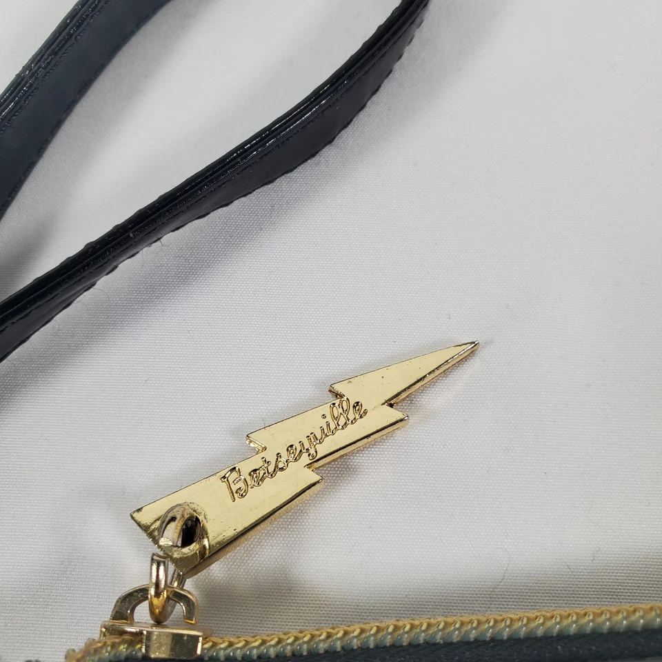 Cartera pulsera Betsey Johnson Betseyville guepardo lentejuelas plateada Foto 4 de 4