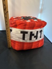Mojang Minecraft TNT Cube Plush 12" 2018 Pouf Bean Bag Floppy Filled Rare HTF