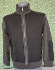 HUGO BOSS Orange Label Sage Green Mixed-Media Zip Jacket Men's L Cotton Mock