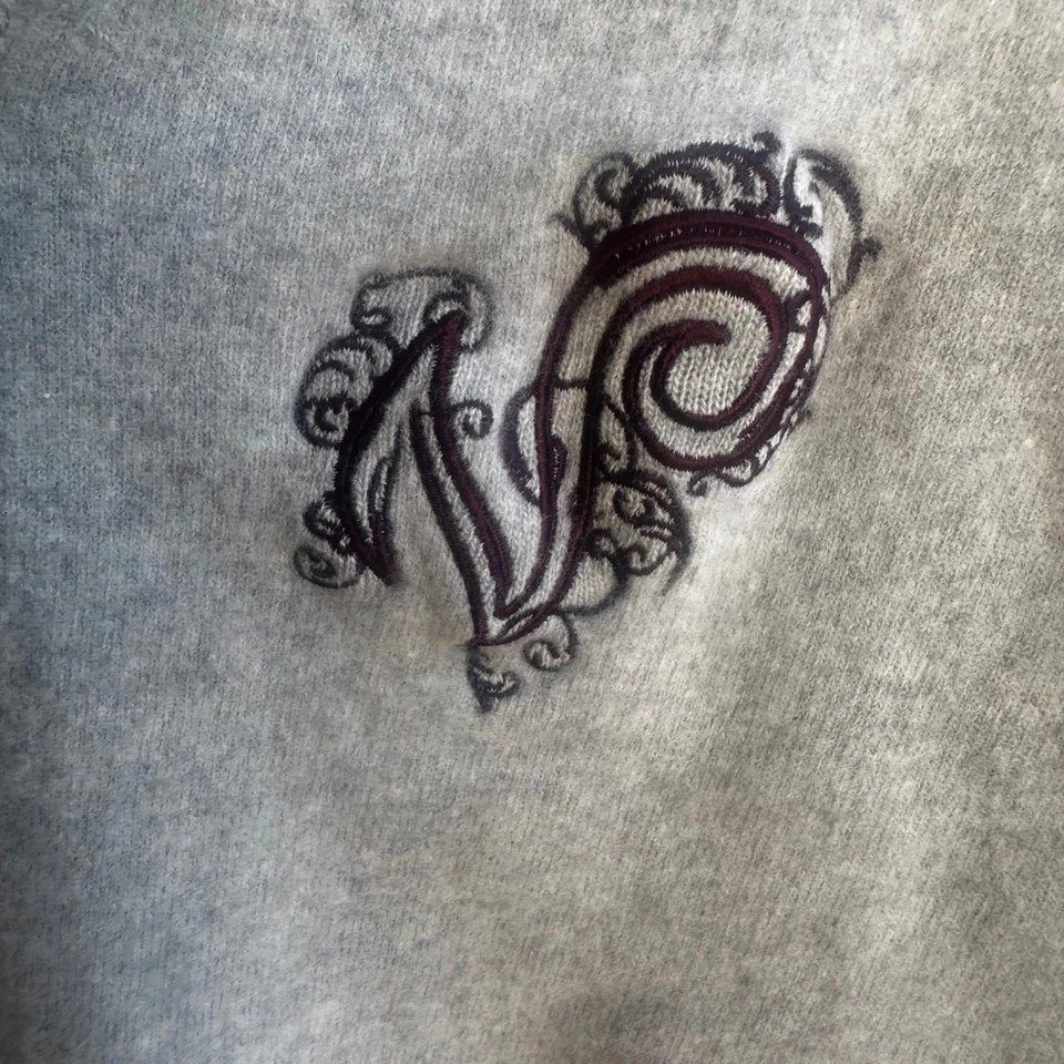 VERSACE коллекции серый вышитый v-образным вырезом свитер унисекс повседневный роскошь - Изображение 3 из 4