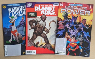 FCBD 2024: PLANET OF THE APES; ABSOLUTE POWER; BARKHAM ASYLUM US Comics Konvolut