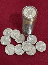 1 Roll 90% Silver 1964 BU Washington Quarters $10 Face from Banker's Estate [40]